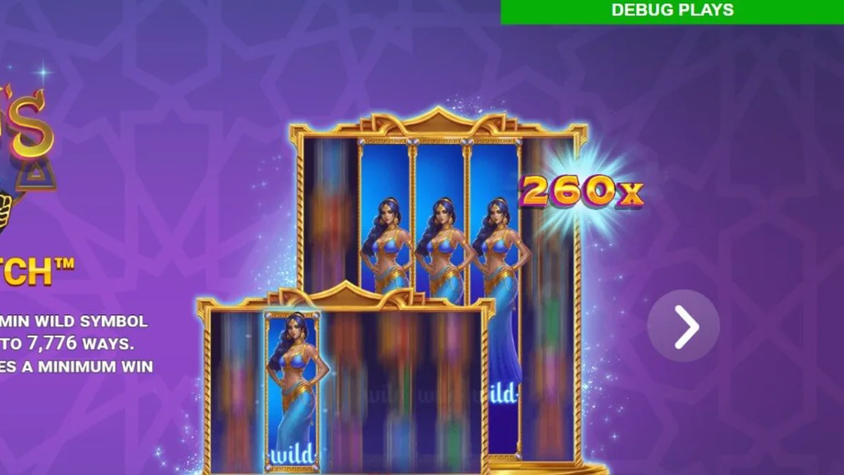 Tampilan visual slot Jazmin’s Wild Ways Smash Pots dengan tema Arabian yang mewah